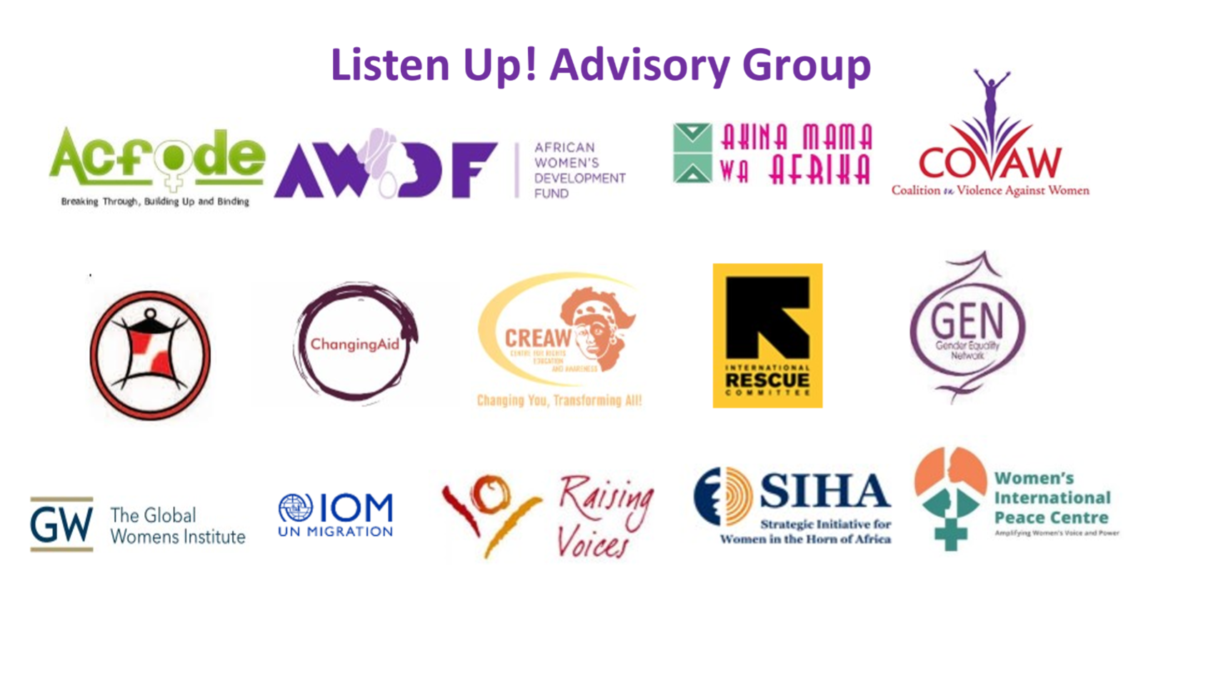 Listen Up Advisory Group logos
